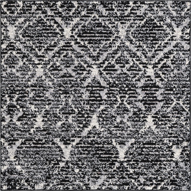 Tilden · Lattice rug, black and ivory