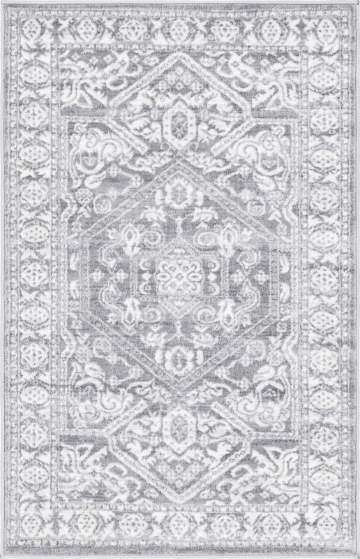 Chamomile · Medallion rug, gray and ivory