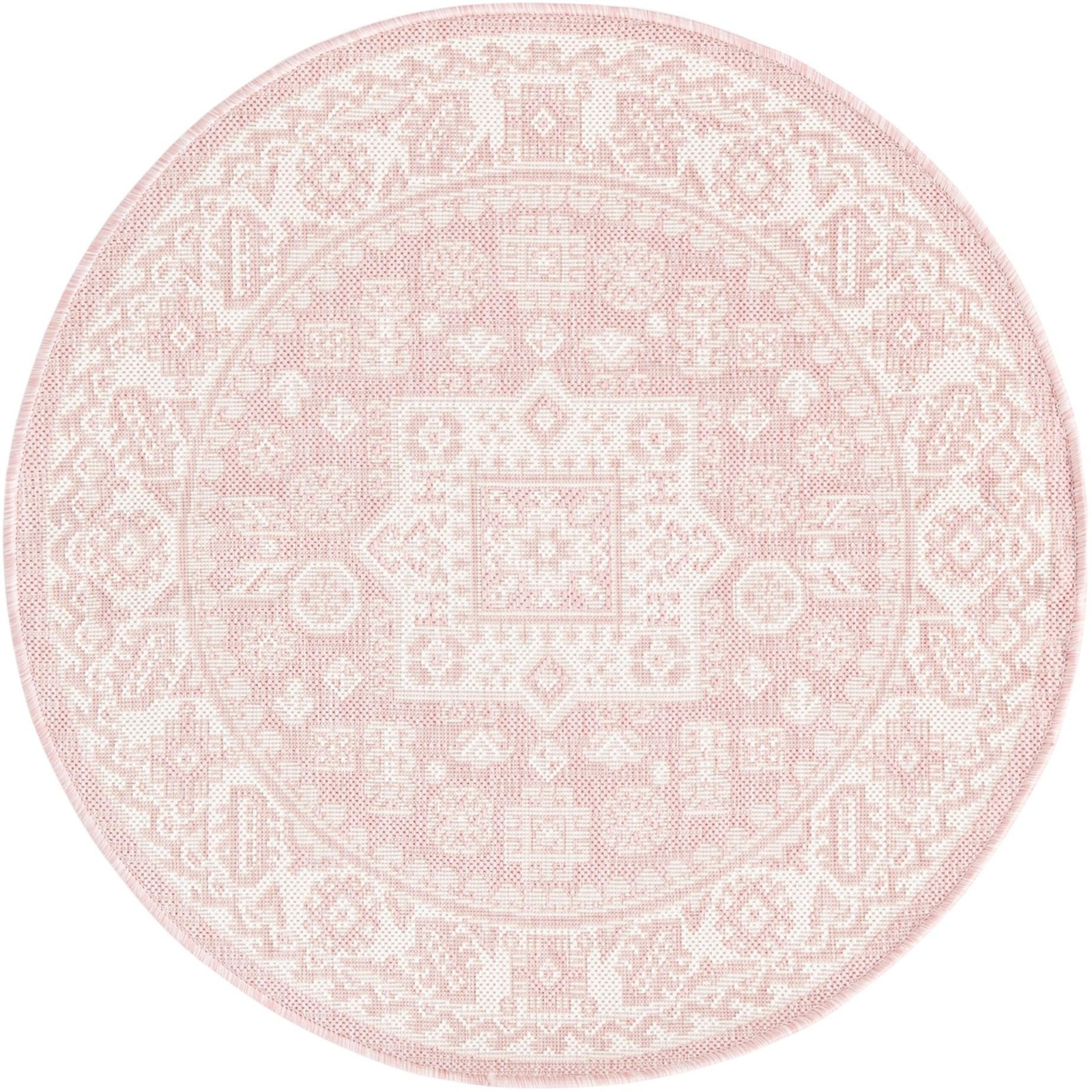 3' x 3' Bellamy · Border Outdoor Rug, pink