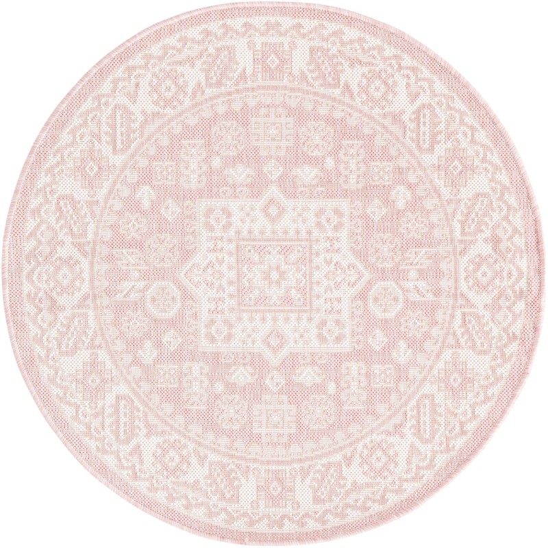 3' x 3' Bellamy · Border Outdoor Rug, pink