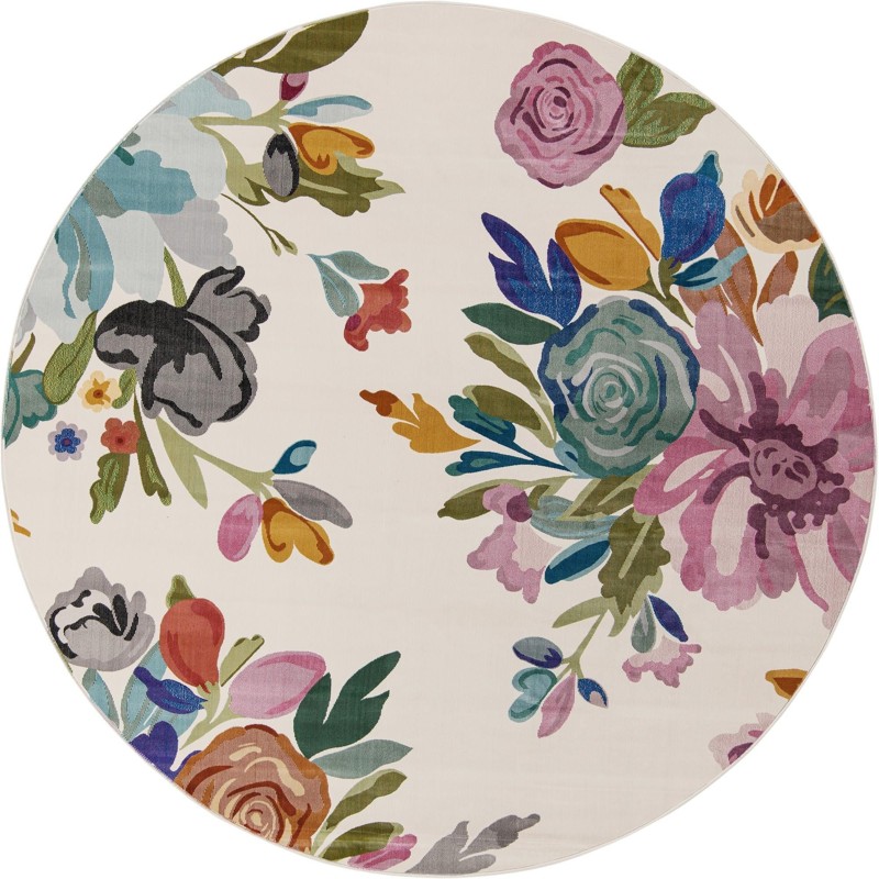 7' x 7' Hastings · Floral / botanical rug, ivory