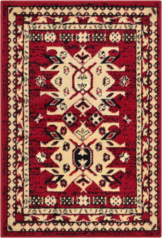 2' x 3' Isadora · Border rug, red