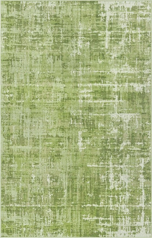 5' 3 x 8' Byron · Abstract rug, green and ivory