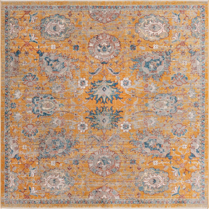 7' 10 x 7' 10 Ansel · Border rug, yellow