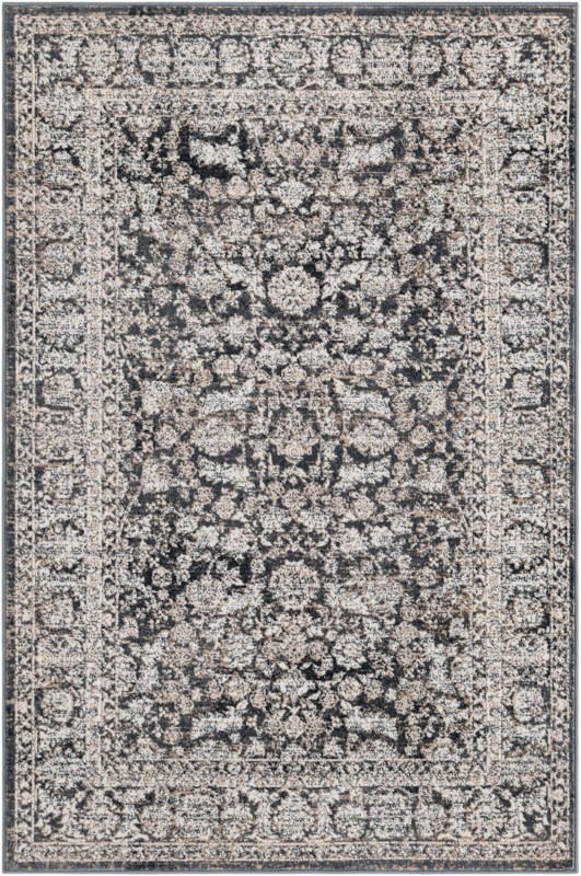 4' x 6' Marigold · Medallion rug, navy, beige and ivory