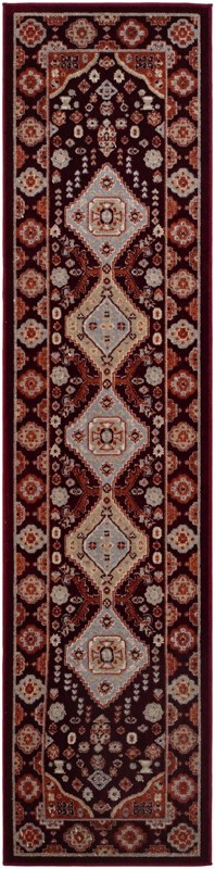 2' x 8' Middlebury · Medallion Washable Rug, burgundy and terracotta