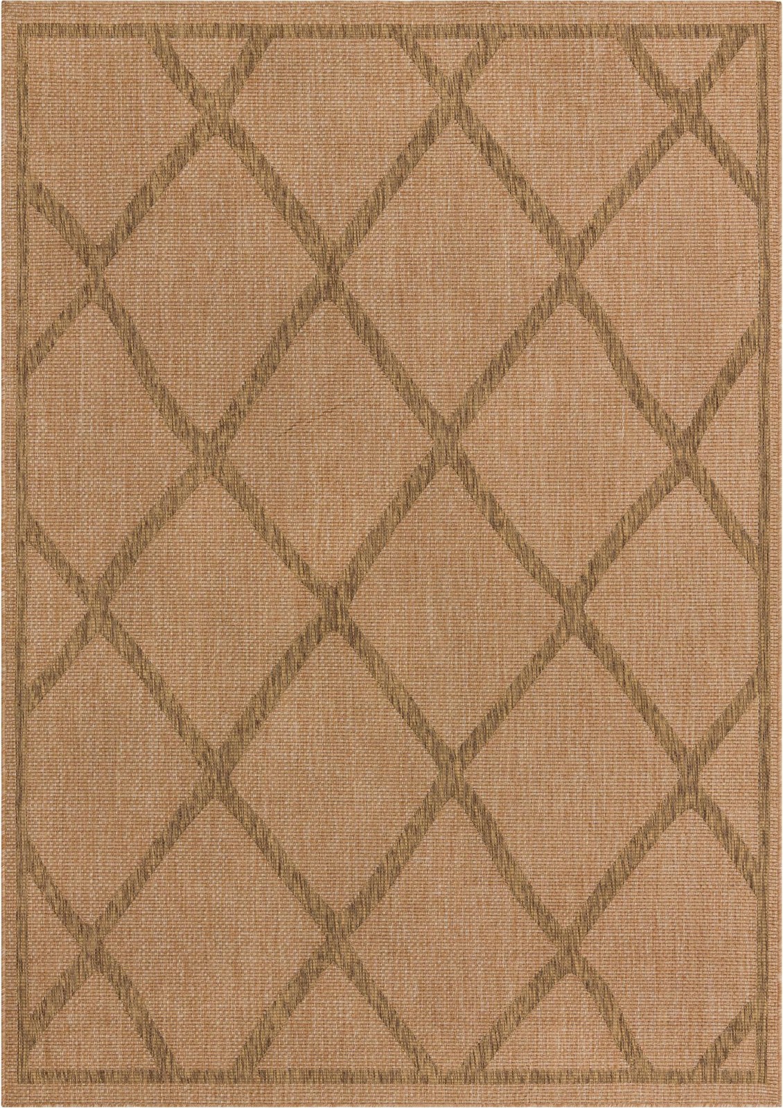 8' x 11' 4 Fanshawe · Diamond Outdoor Rug, light brown and brown