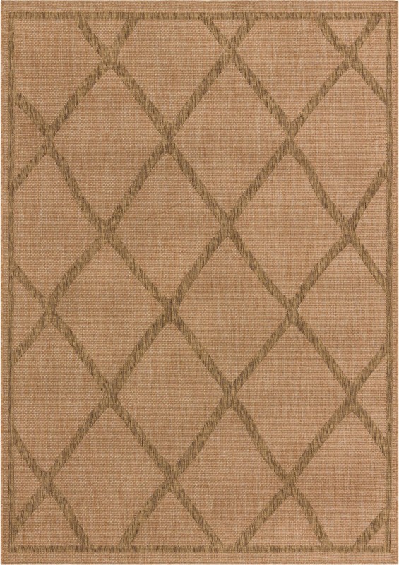 8' x 11' 4 Fanshawe · Diamond Outdoor Rug, light brown and brown