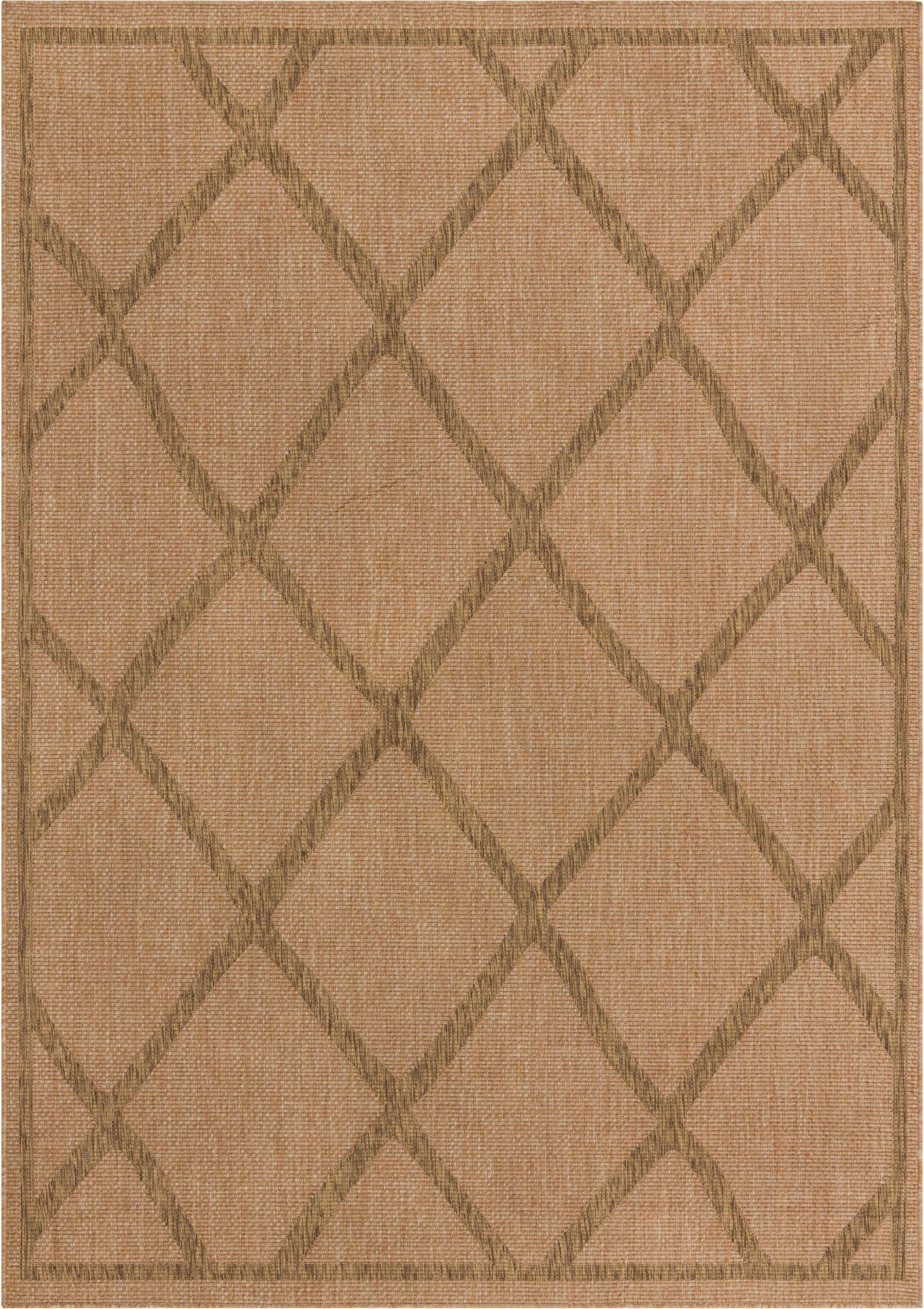 8' x 11' 4 Fanshawe · Diamond Outdoor Rug, light brown and brown