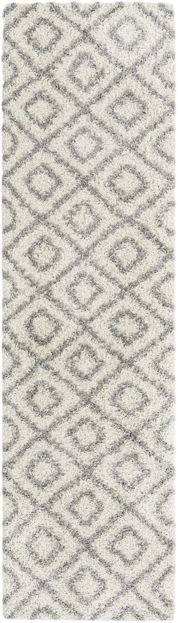 2' 7 x 10' Brock · Diamond Shag Rug, ivory