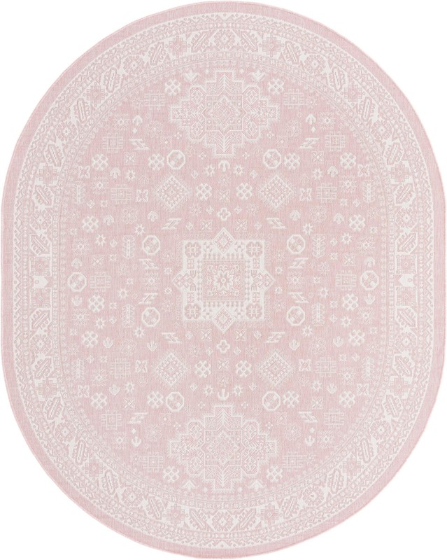 7' 10 x 10' Bellamy · Border Outdoor Rug, pink