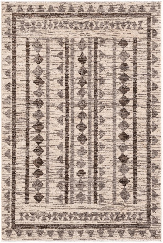5' x 7' 7 Kearny · Border rug, ivory