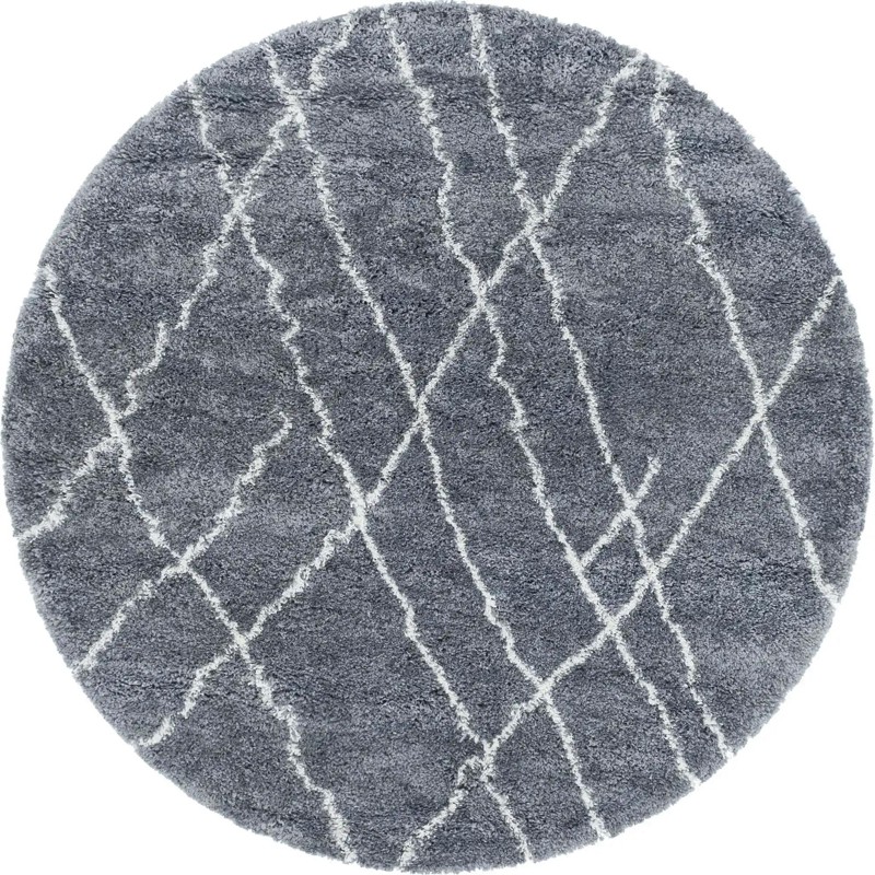 6' x 6' Clearbrook · Lines Shag Rug, pebble gray