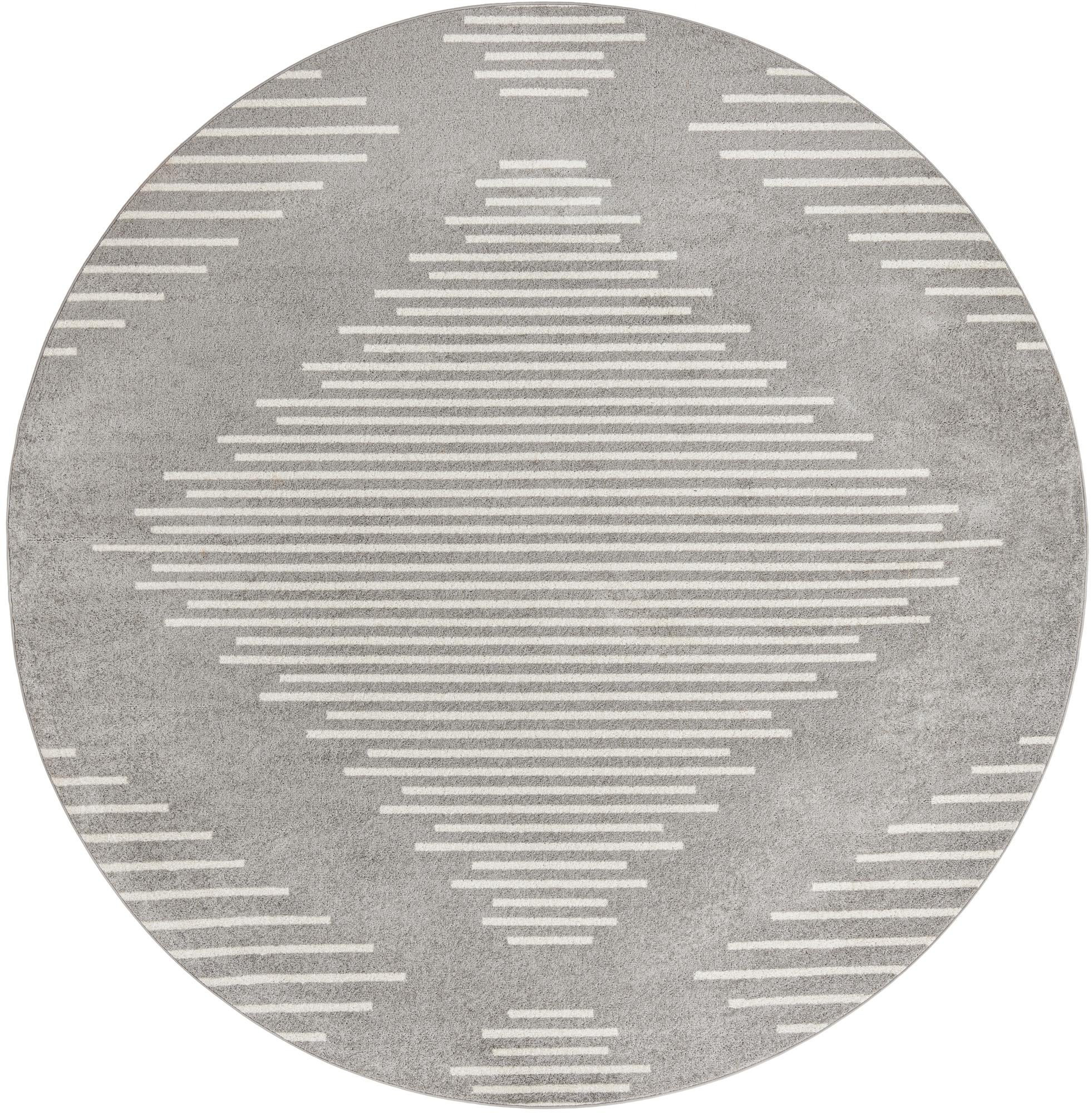 10' x 10' Knox · Geometric diamond rug, gray and ivory