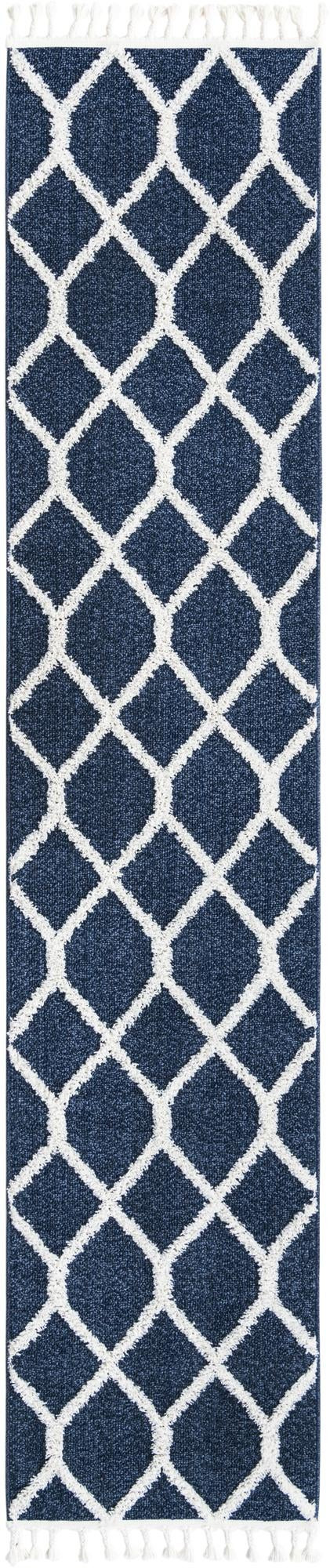 2' 7 x 12' Kirkwood · Diamond rug, blue