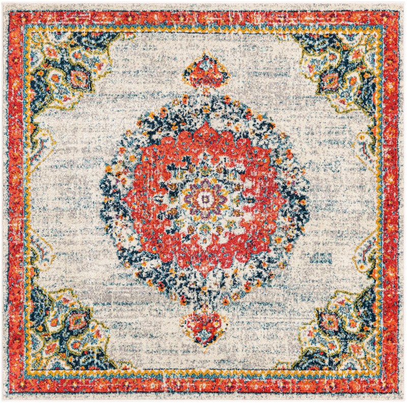 Amberley · Medallion rug, ivory and red