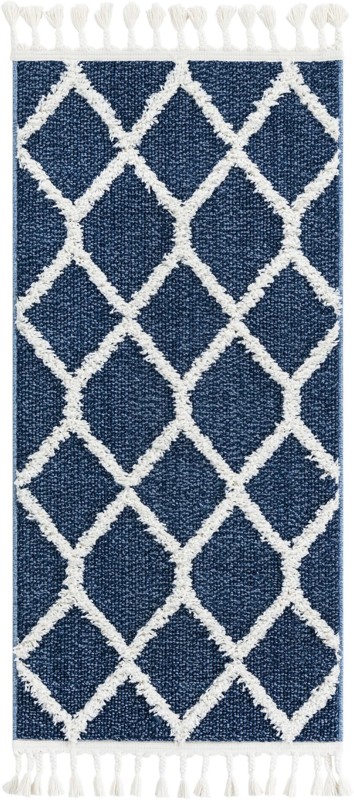 2' x 4' Kirkwood · Diamond rug, blue