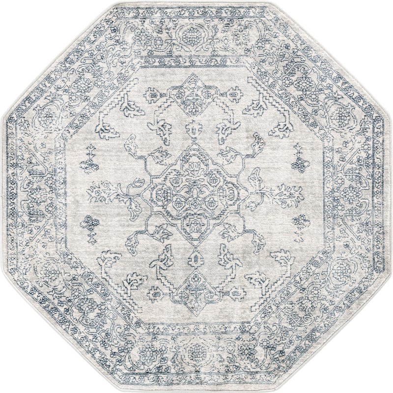Opal · Border rug, gray