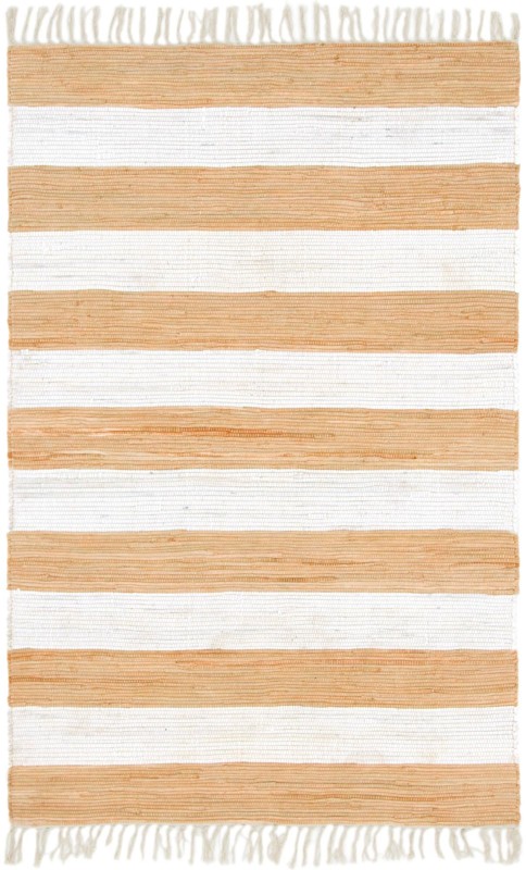 4' 1 x 6' 1 Flagstaff · Striped Chindi Rug, beige