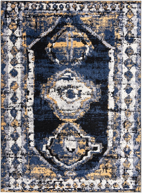 9' 10 x 13' Corbin · Border rug, blue