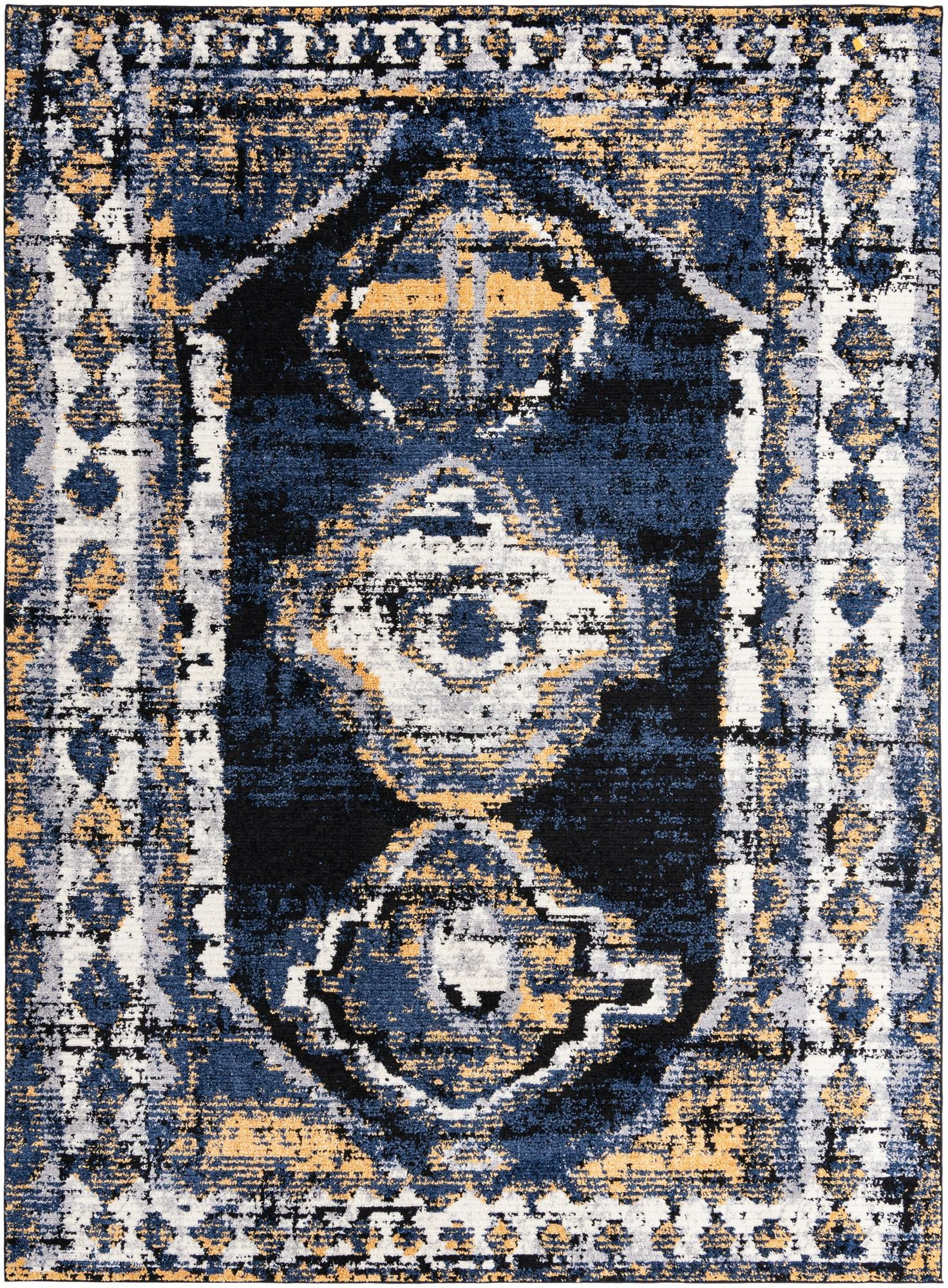 9' 10 x 13' Corbin · Border rug, blue