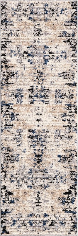 Littleton · Tribal medallion rug, ivory and blue