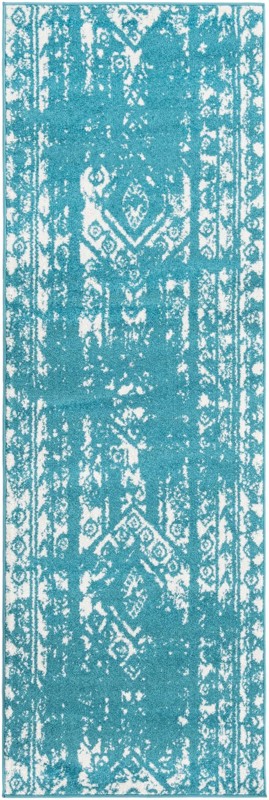 2' x 8' Underhill · Border rug, turquoise