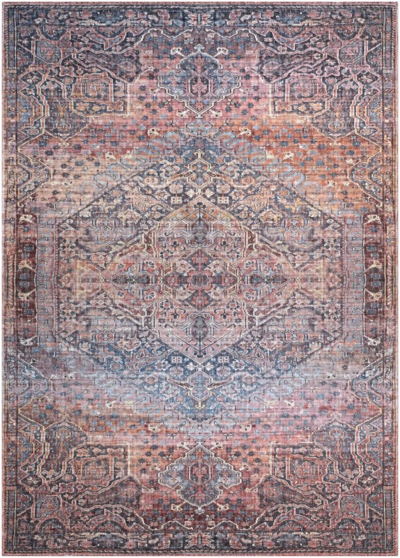 7' 10 x 11' Darnell · Medallion rug, rust and navy