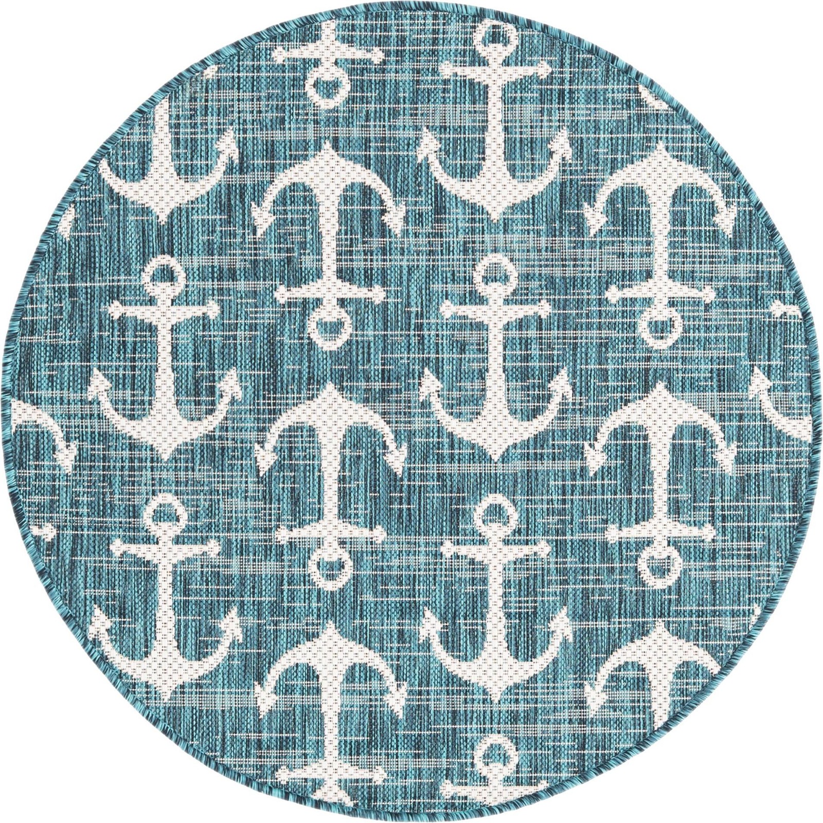 3' x 3' Millbrook · Pictoral Outdoor Rug, teal