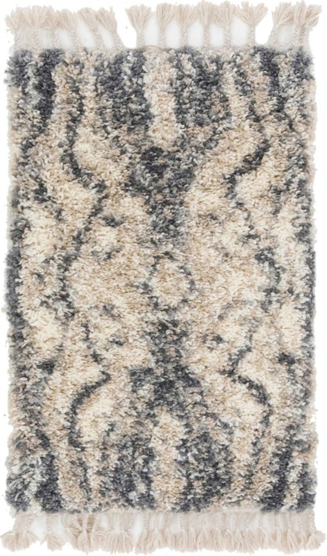 2' 2 x 3' Helena · Abstract Shag Rug, ivory and gray