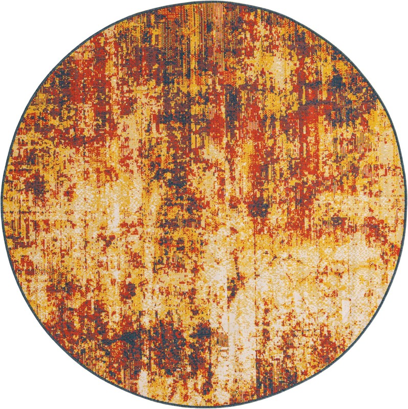 Ward · Abstract Outdoor Rug, terracotta and yellow