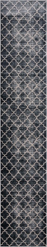 2' 7 x 14' Dallimore · Trellis rug, navy and ivory