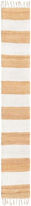 1' 2 x 8' Flagstaff · Striped Chindi Rug, beige