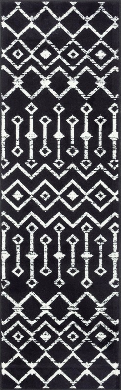 2' x 6' 7 Dudley · Chevron rug, black