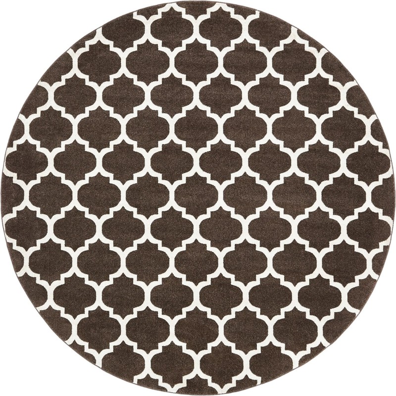 Arkwright · Trellis rug, chocolate brown and beige