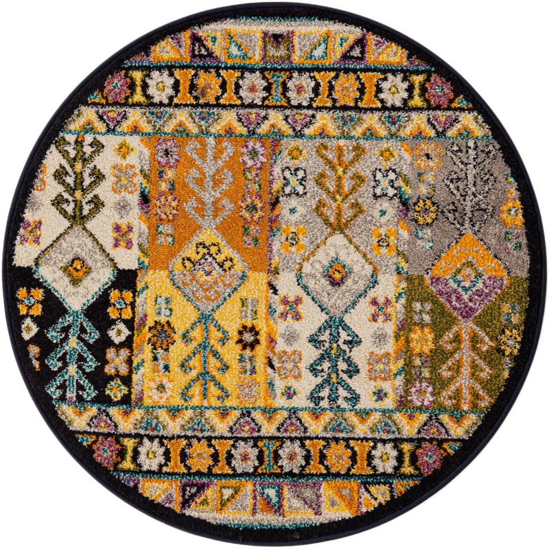 3' x 3' Kestrel · Border rug, multi