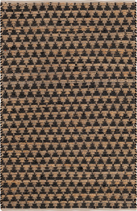4' 1 x 6' 1 Ashby · Geometric Chindi Rug, black and natural