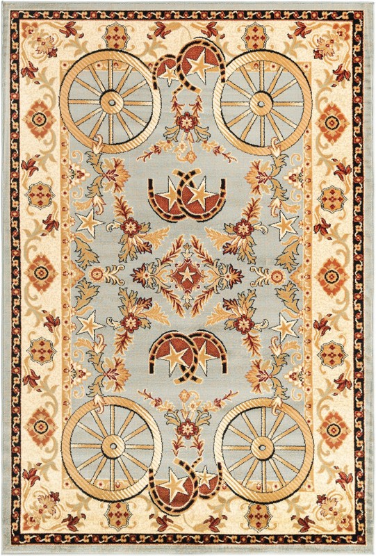 6' x 9' Tabor · Border rug, blue
