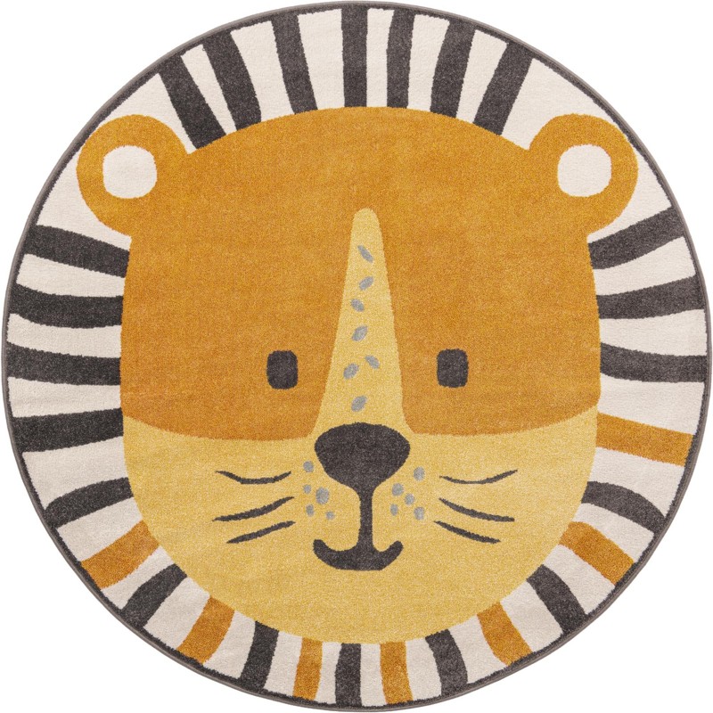 7' 10 x 7' 10 Lindell · Striped rug, light brown