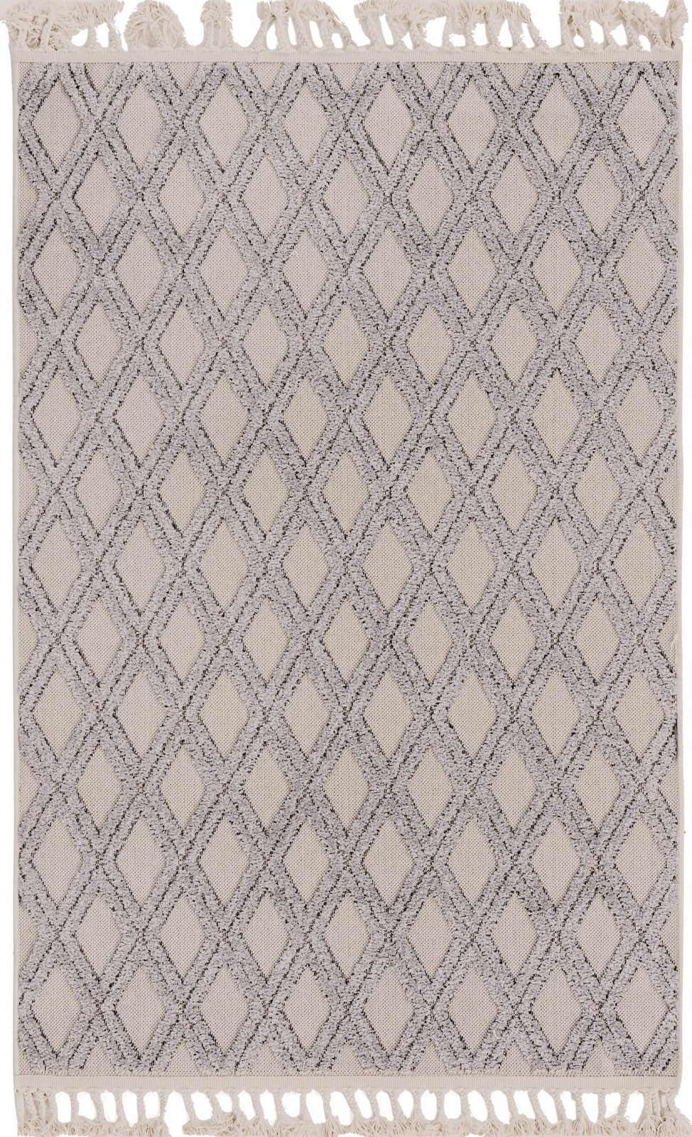 4' x 6' Goshen · Diamond rug, sandy beige and gray