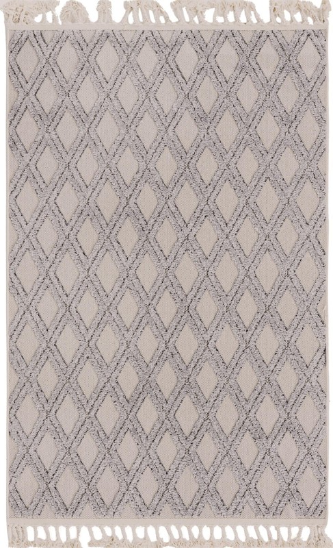 4' x 6' Goshen · Diamond rug, sandy beige and gray