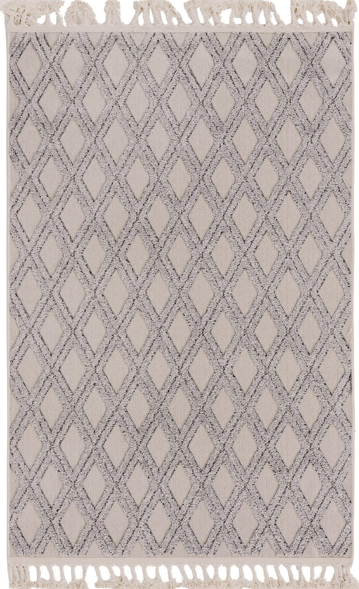 4' x 6' Goshen · Diamond rug, sandy beige and gray