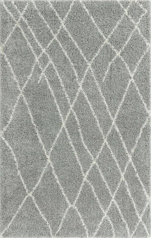 5' 3 x 8' Clearbrook · Diamond Shag Rug, cloud gray