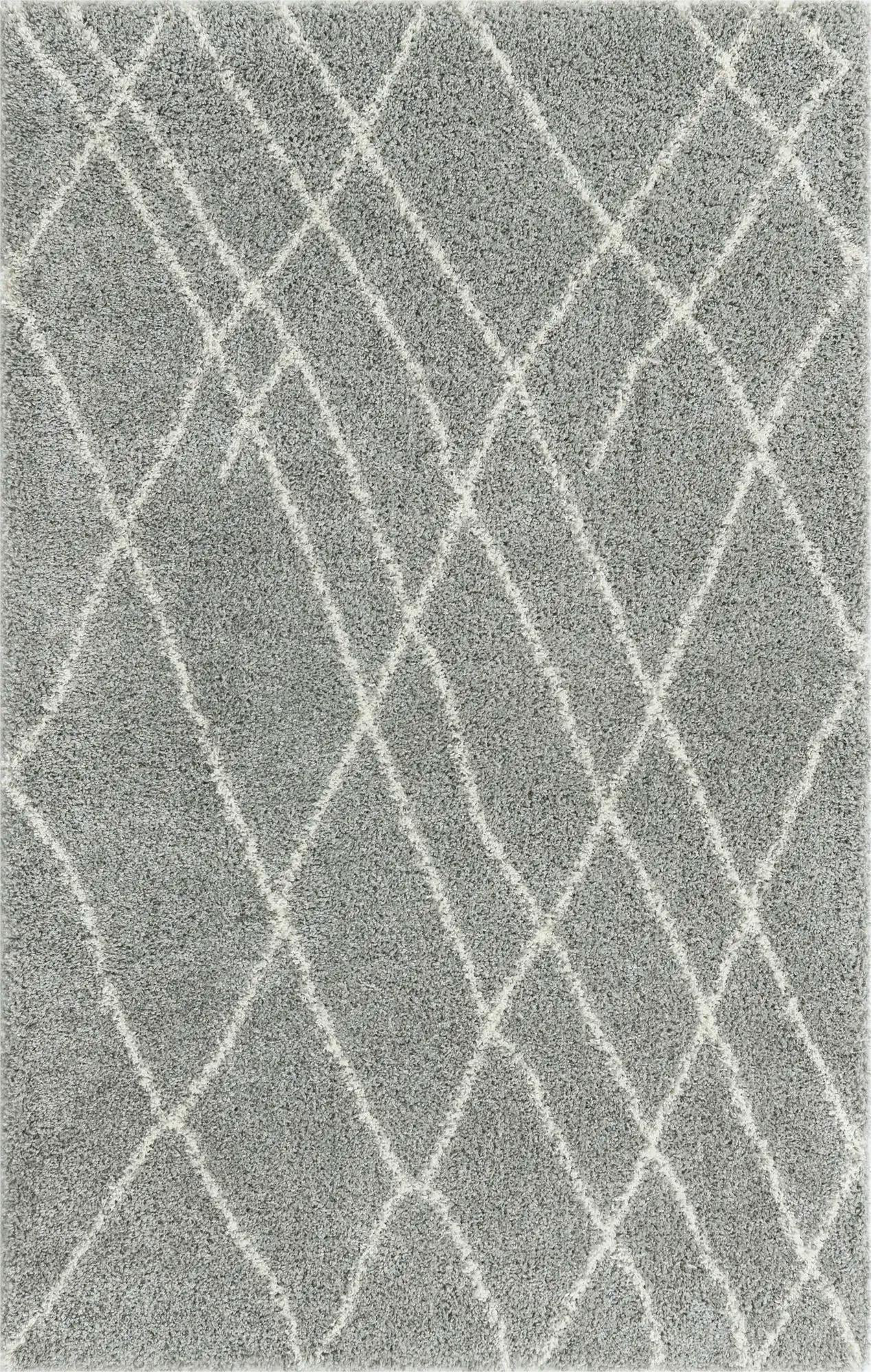 5' 3 x 8' Clearbrook · Diamond Shag Rug, cloud gray