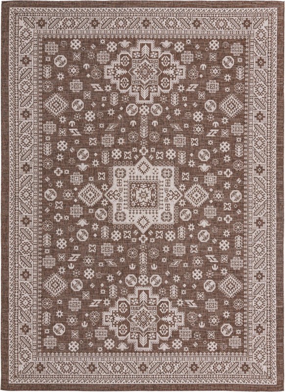 10' x 14' Bellamy · Border Outdoor Rug, brown