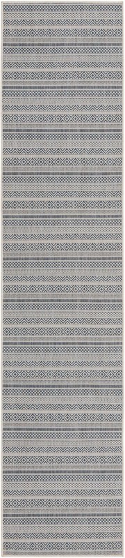 2' 7 x 12' Merlin · Chevron Outdoor Rug, light blue