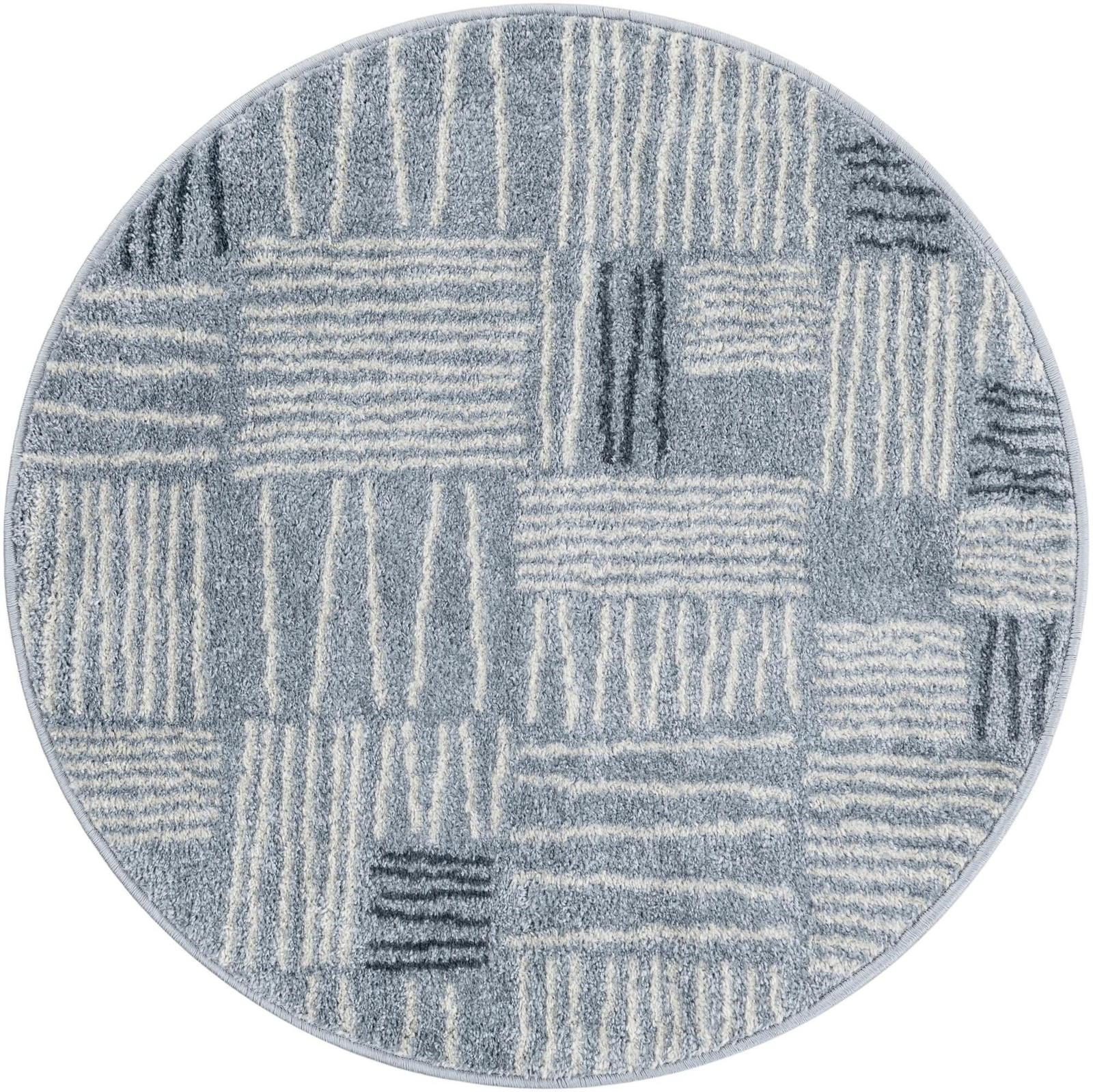 3' x 3' Snowberry · Abstract rug, light blue
