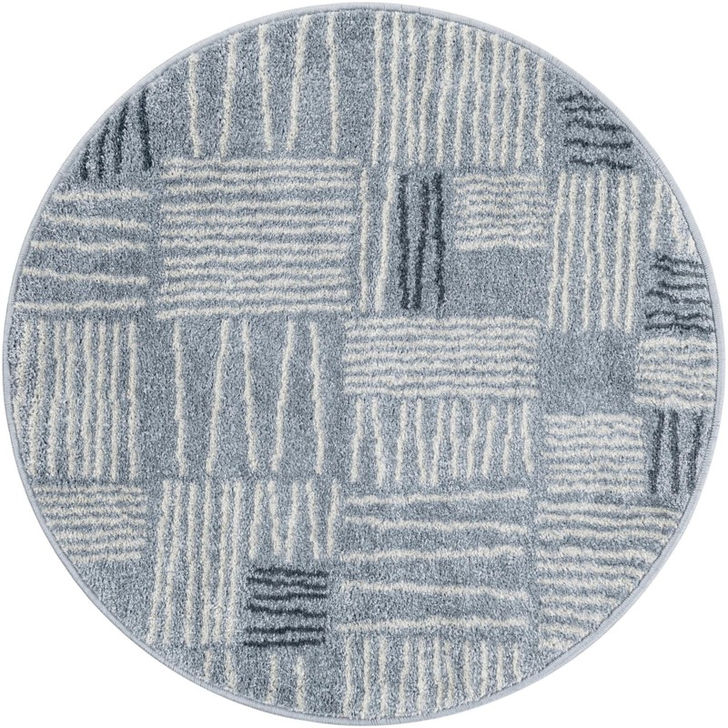 3' x 3' Snowberry · Abstract rug, light blue