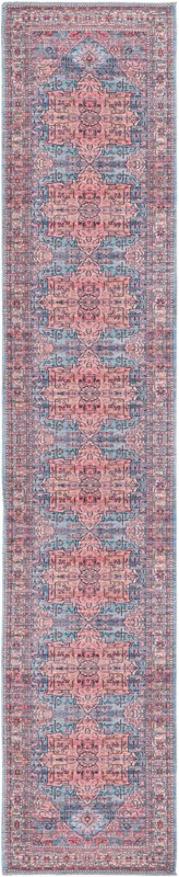 2' x 10' Sawyer · Border Washable Rug, blue