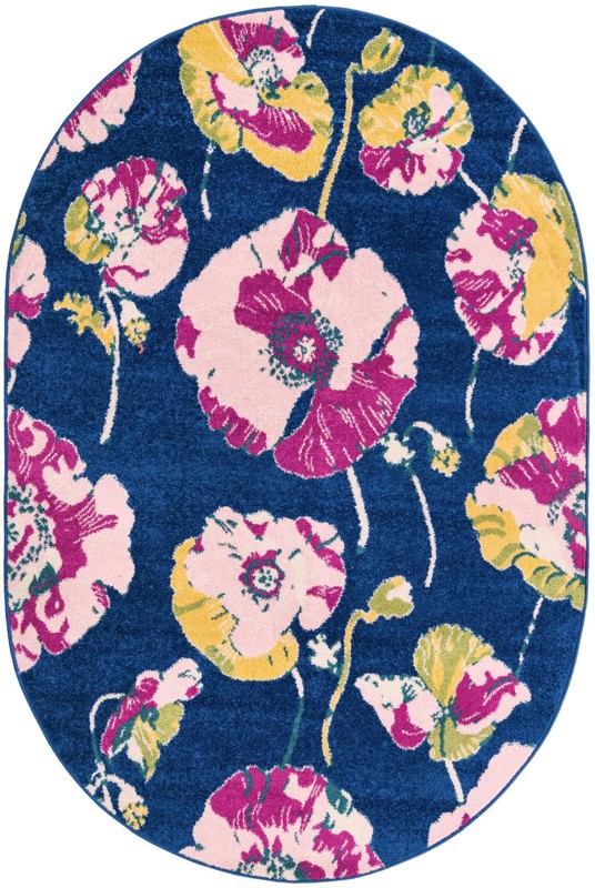 Hyland · Floral rug, navy and pink